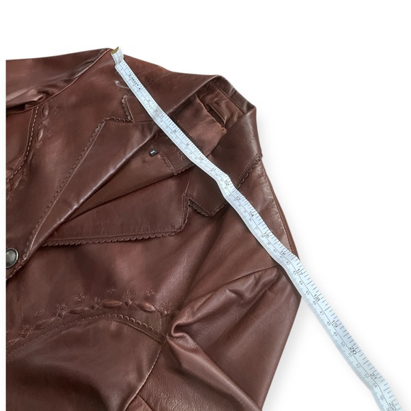 Vintage Dominique Rich Brown Leather Jacket - Picture 12 of 16